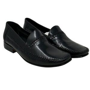 Giorgio Brutini Mens Black Leather‎ Woven Accent Loafers Office Business Size 9D